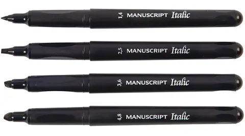 Kalligrafipennor 4-pack 1,4/2,5/3,6/4,8 mm