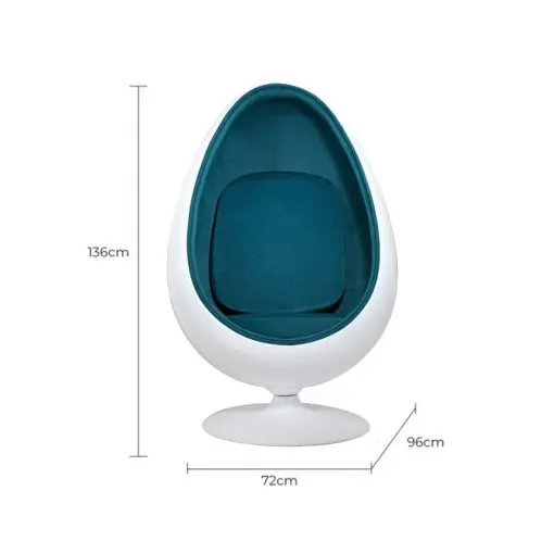 Ägget stol turkos Ø96 x H136 cm 