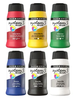 System3 akrylf&#228;rg basic 6 x 500 ml