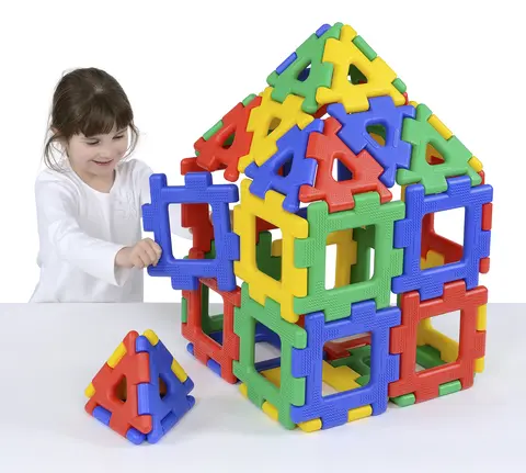 Polydron klossar 21 cm, 80 st