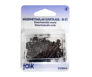 S&#228;kerhetsn&#229;lar svarta L1,8 cm, 50 st