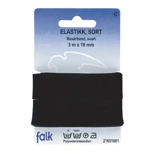 Resårband svart B18 mm