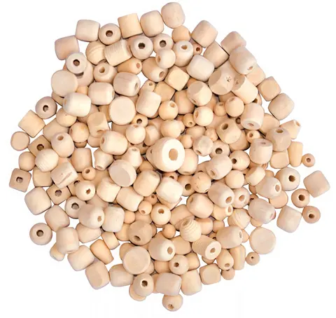 Träpärlor mix 500 g