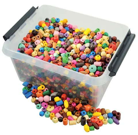 Träpärlor Ø5-25 mm, 2500 g