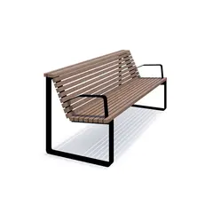 Brenna benk med rygg og armlener