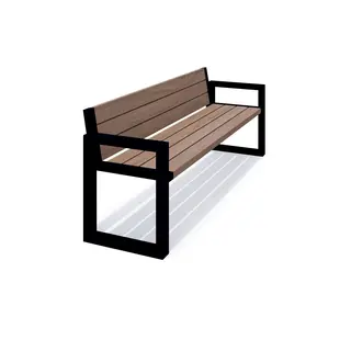 Line bänk med rygg och armstöd L212 x B55,4 x H74 cm
