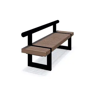 Line bänk med rörrygg L176 x B52 x H74 cm