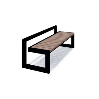 Line bänk med stålram L172 x B61 x H60 cm