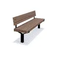 Uno parksoffa fast med ryggstöd L180 x B53 x H81 cm
