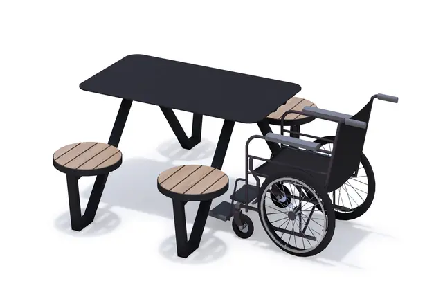 Garden bordsgrupp m/rullstolsplats rund L227 x B140 x H75 cm 