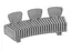 ReBnew Vertebra böjd bänk med rygg L200 x B61 x H79/45 cm