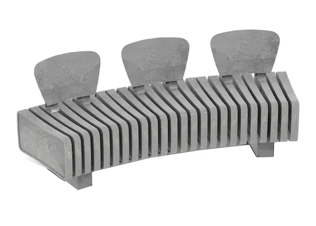 ReBnew Vertebra böjd bänk med rygg L200 x B61 x H79/45 cm 