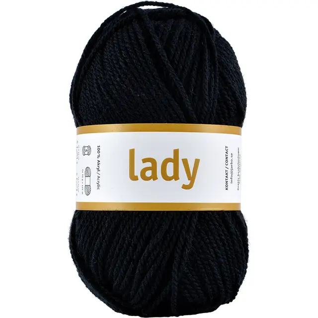 Lady akrylgarn svart 50 g 