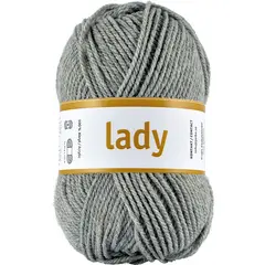 Lady akrylgarn gr&#229; 50 g