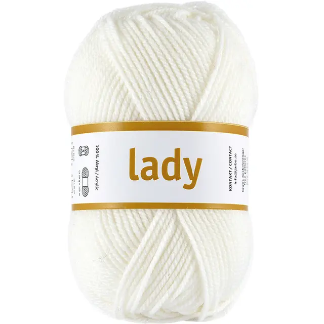 Lady akrylgarn vit 50 g 
