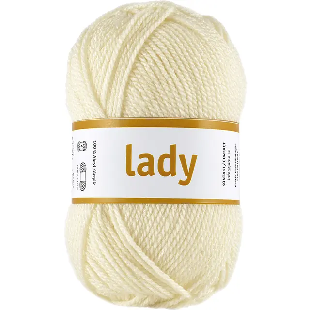 Lady akrylgarn offwhite 50 g 