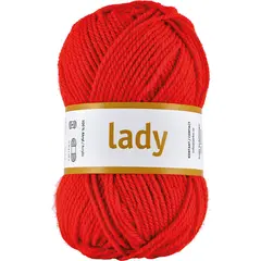 Lady akrylgarn röd 50 g