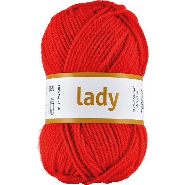 Lady akrylgarn röd 50 g 