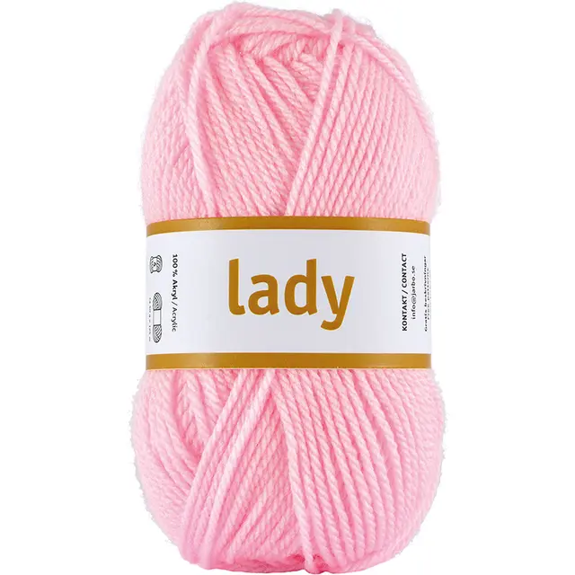 Lady akrylgarn ljusrosa 50 g 