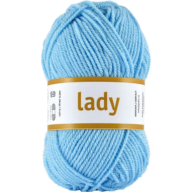 Lady akrylgarn ljusblå 50 g 