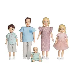 Lundby dockhusdockor ljus 5 delar