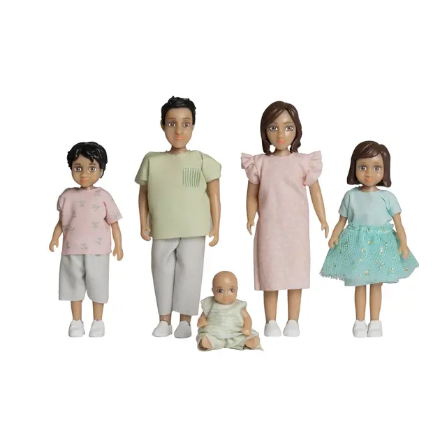 Lundby dockhusdockor mörk 5 delar 