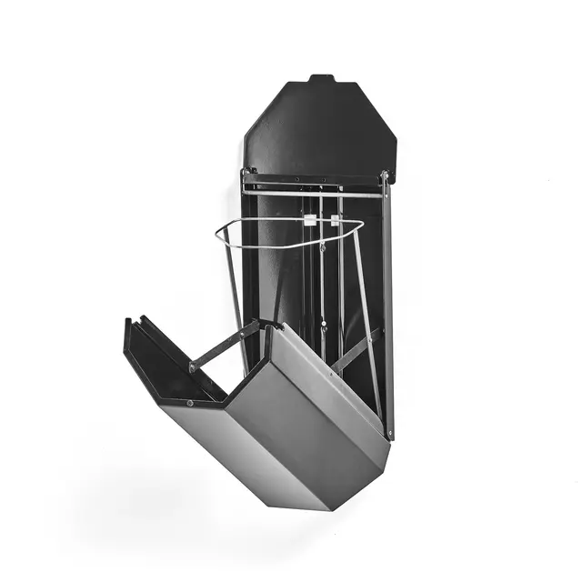 Papperskorg med lock 400x630 mm, 40 liter, svart 