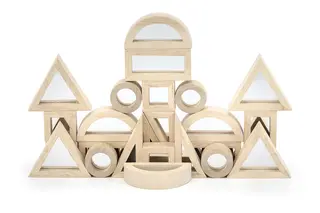 Träklossar med speglar 24 st
