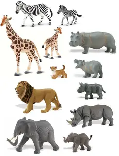 Djur p&#229; savannen mix 4-19 cm, 12 st
