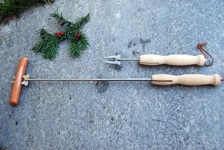 B&#229;lgaffel med tr&#228;handtag