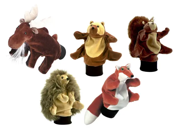 Handdockor skogsdjur 5 st 