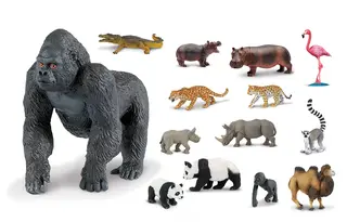 Exotiska djur mix 6-15 cm, 14 st