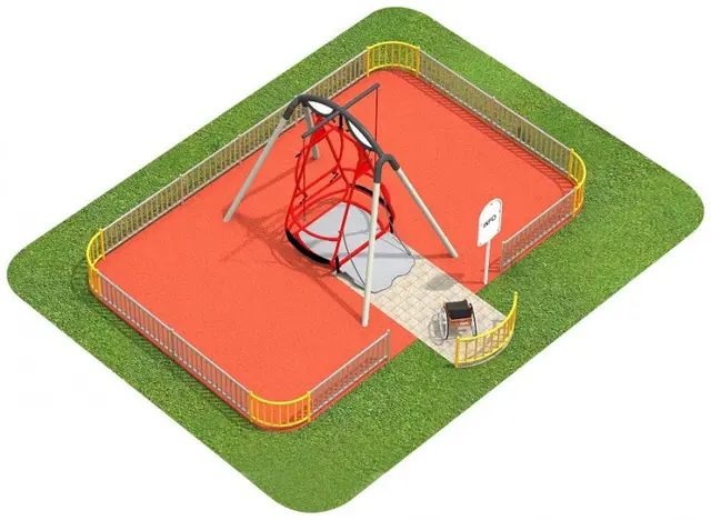 Saturn – Rullstolsgunga med säkerhetsram L:287 x B:189 x H266 cm 