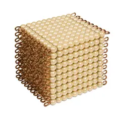 One Golden Bead Cube Of 1000 Individual Beads, Glass