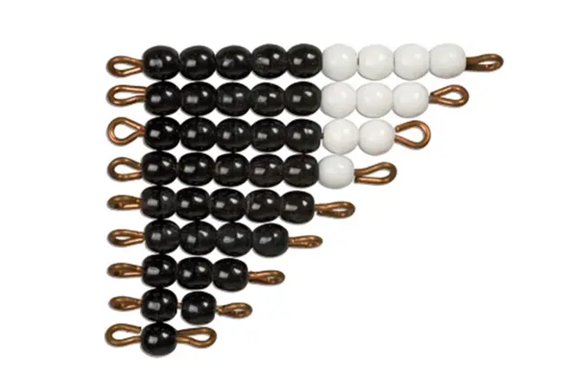 Black And White Bead Stairs: Individual Beads Glass: 1 Set 