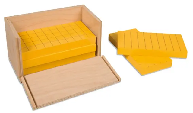 Five Yellow Prisms In Wooden Box 