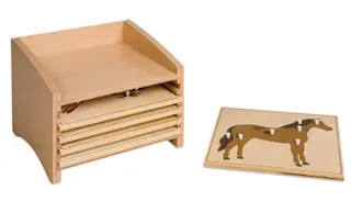 Animal Puzzle Cabinet: Five Compartments