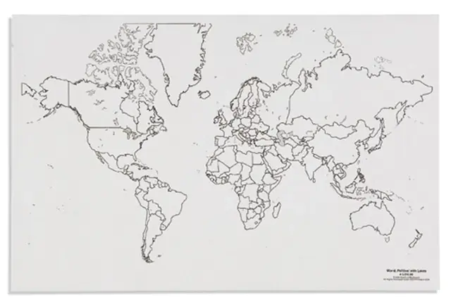 World: Political With Lakes 50 st 