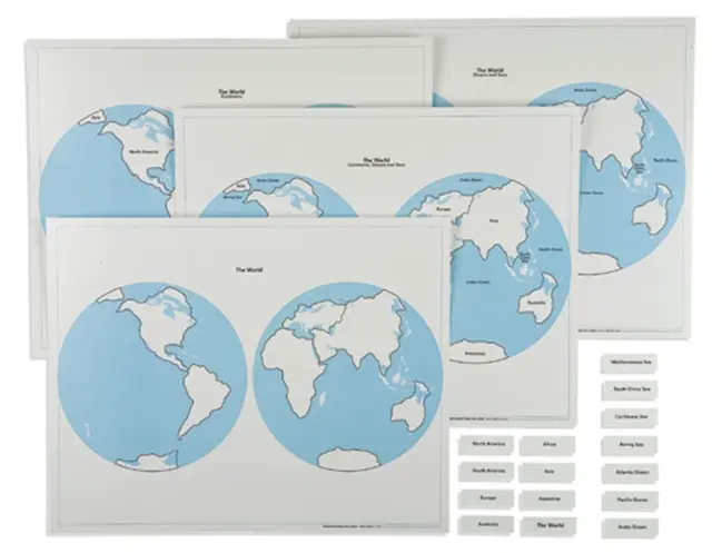 Hemisphere Maps And Labels Set 