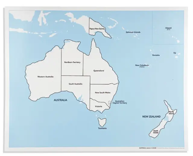 Australia Control Map: Labeled 