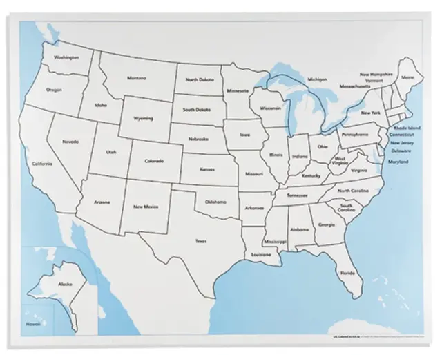 United States Control Map: Labeled 