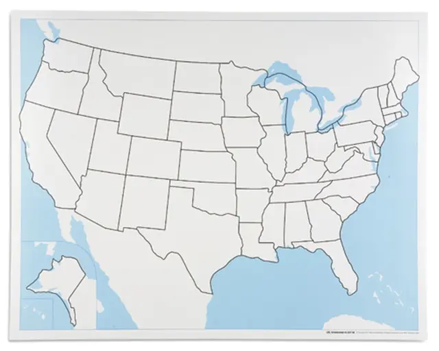 United States Control Map: Unlabeled 