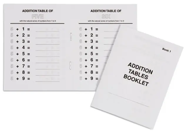 Addition Tables Booklet: 1 