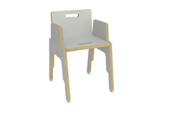 Frigg stapelbarstol med armstöd lj.grå B34 x D30 x H33 cm