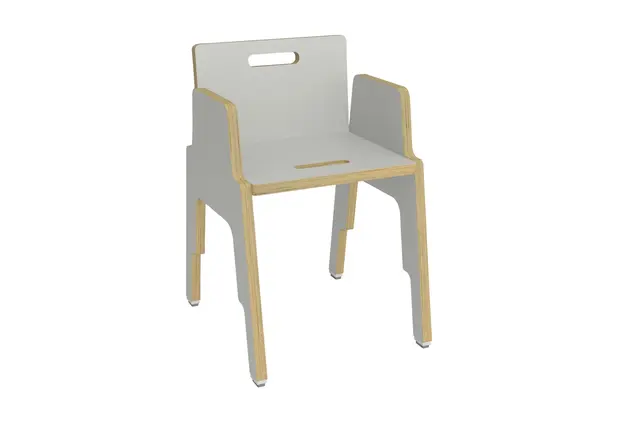 Frigg stapelbarstol med armstöd lj.grå B34 x D30 x H33 cm 