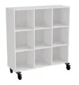 Stig 9-fack vit Med hjul, B120 x D40 x H130 cm