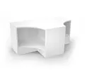 Stig T-modul 2-fack vit Med sockel, B120 x D73 x H53 cm