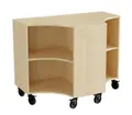 Stig T-modul 4-fack bj&#246;rk Med hjul, B120 x D73 x H92 cm